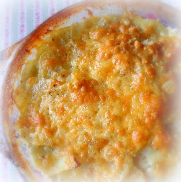 Escalloped Runner Bean and Potatos