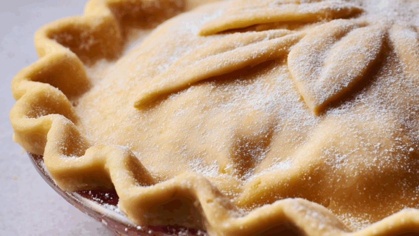 Mary Berry's Rhubarb Plate Pie with Brandy Cream