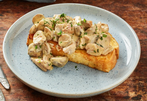 Creamy Dijon Mushrooms on Toast