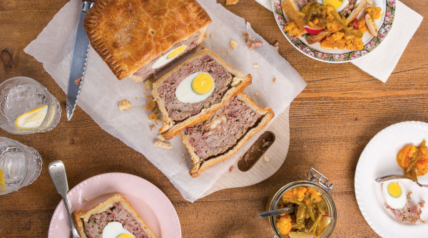 Pork &amp; Egg Pie with Homemade Piccalilli 